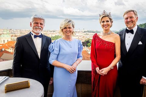 Königin Máxima strahlt in One-Shoulder-Robe