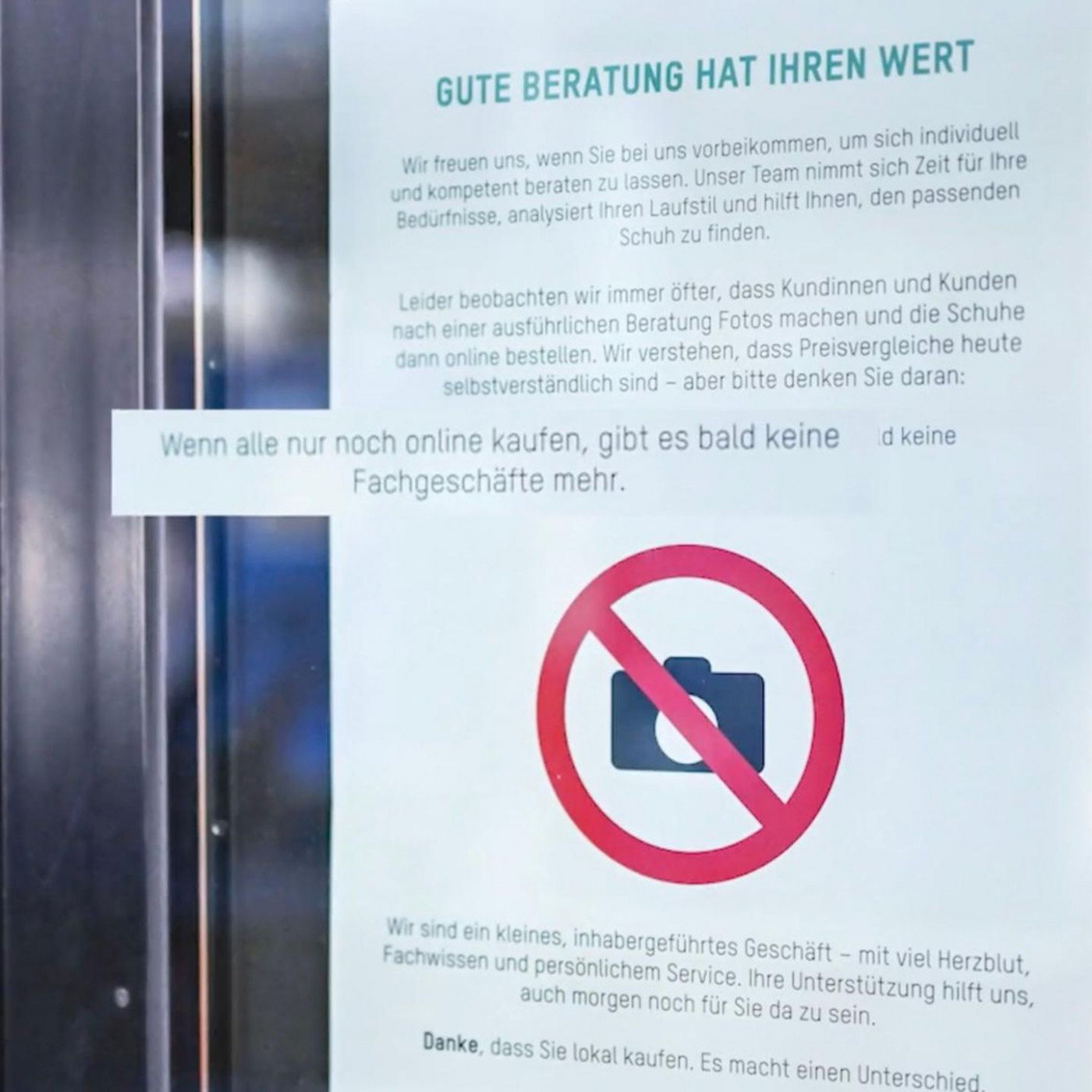 Erste Läden reagieren mit Foto-Verbot für Kunden
