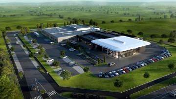 Mercedes-Neubau in Neustadt: Kestenholz feiert Richtfest